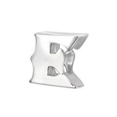 Silver "E" Charm Bead