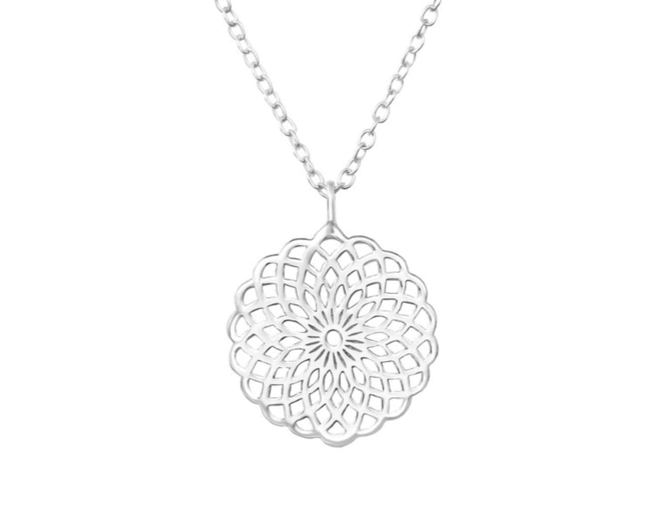 Sterling Silver Mosaic Necklace