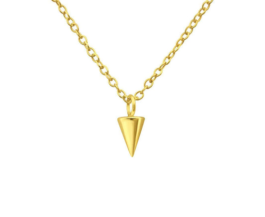 Sterling Silver Gold Plated Cone Necklace
