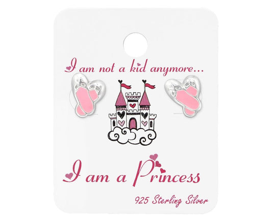 Kids Silver Ballet Shoes earrings for Girls