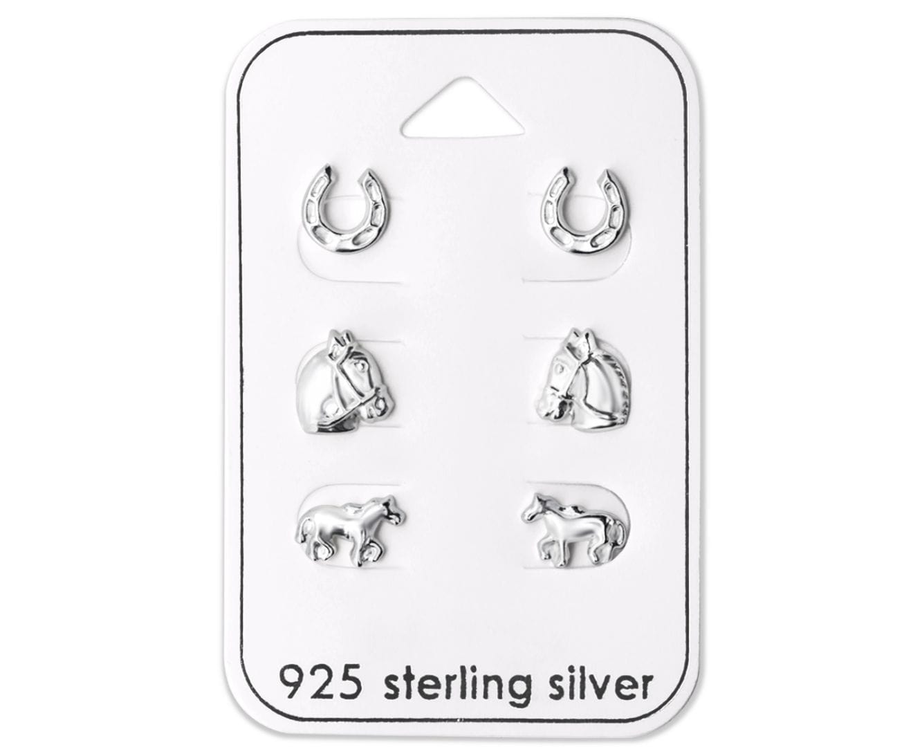 Horse earrings sterling silver