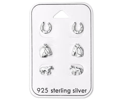 Horse earrings sterling silver