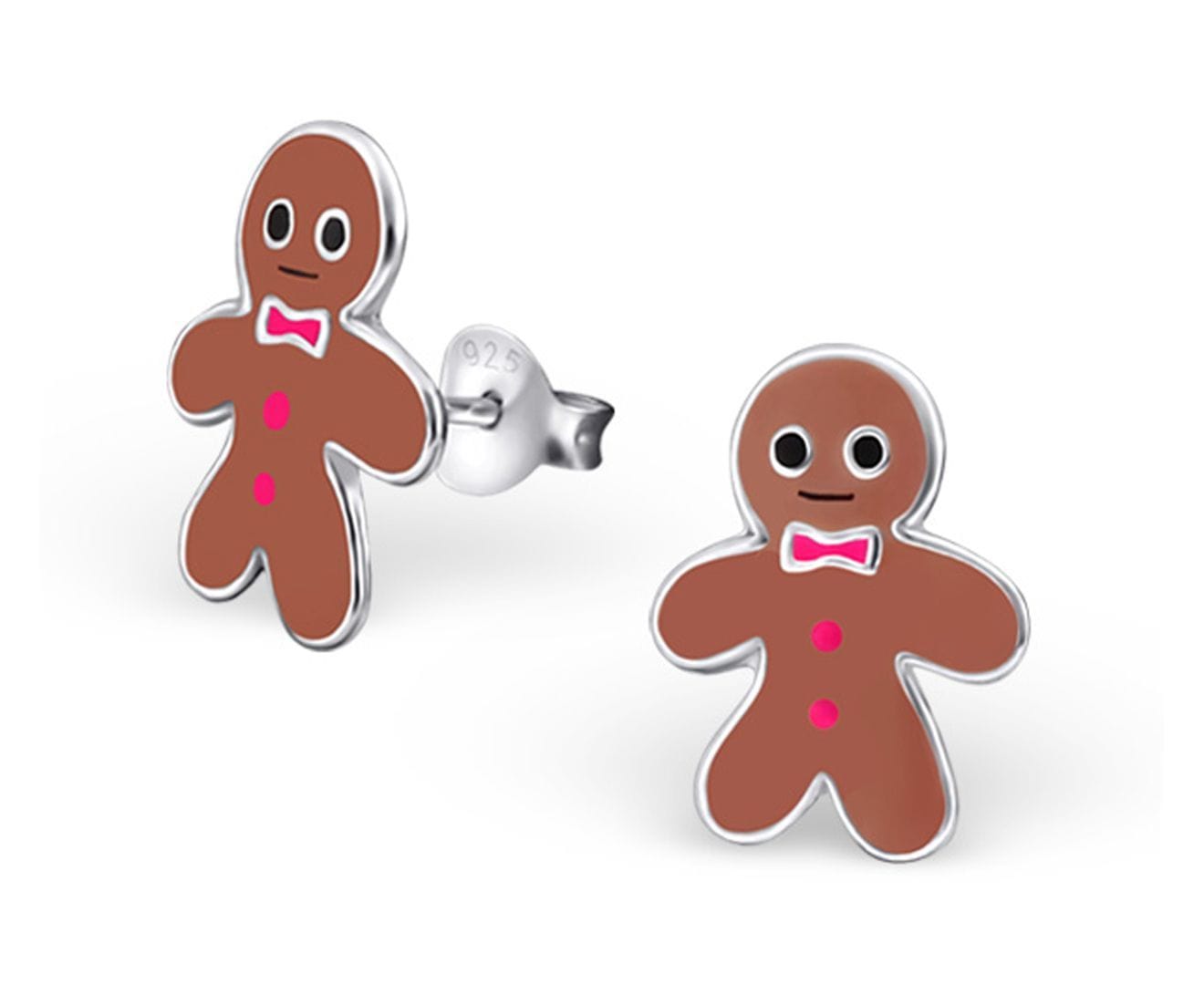 Kids Sterling Silver Gingerbread man Kids Earrings