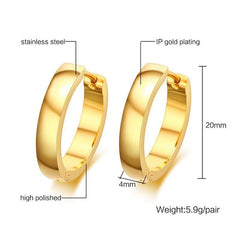 Stainless Steel Gold Hoop Earrings