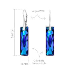 Blue Silver Heart Earrings