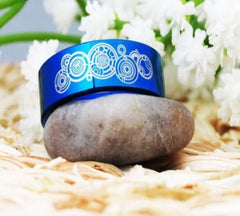 8mm Blue Doctor Tungsten Who Wedding Bands