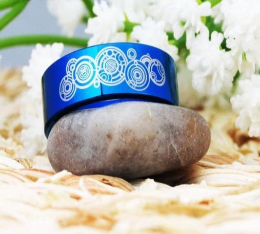 Tungsten 6mm Blue Doctor Who Wedding Bands
