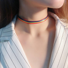 Rainbow Pride Choker Necklace