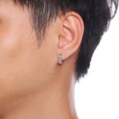 Stainless Steel Mens Silver Hoop Earrings