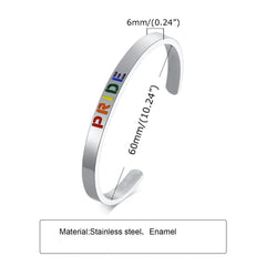 Steel Pride LGBT Rainbow Bangle