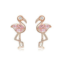 Rose Gold Flamingo Earrings