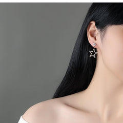 Stainless Steel Rose Gold Star Stud Earrings