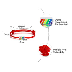 LGBT Pridel Rainbow Beads Rope Bracelet