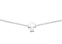 Silver Cross Choker Necklace