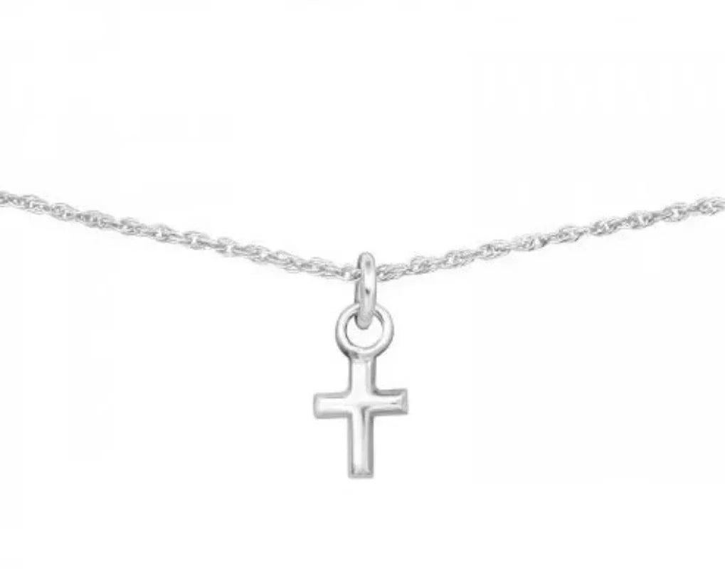 Silver Cross Choker Necklace