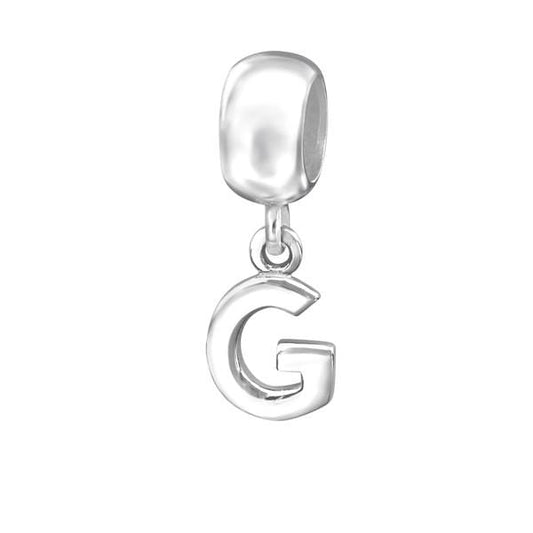 Silver Hanging "G" Charm Bead