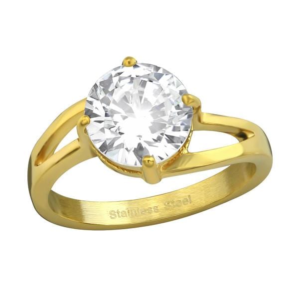 Gold Solitaire Engagement Ring