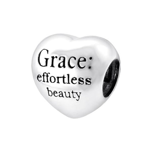 Silver Heart Grace Charm Bead