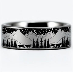 Tungsten  Wolf Ring