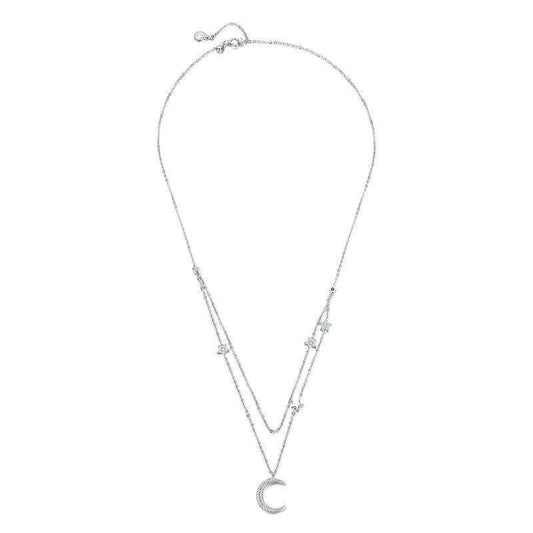Silver Layered Chain Necklace