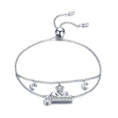 Silver Sleeping Cat Bangle
