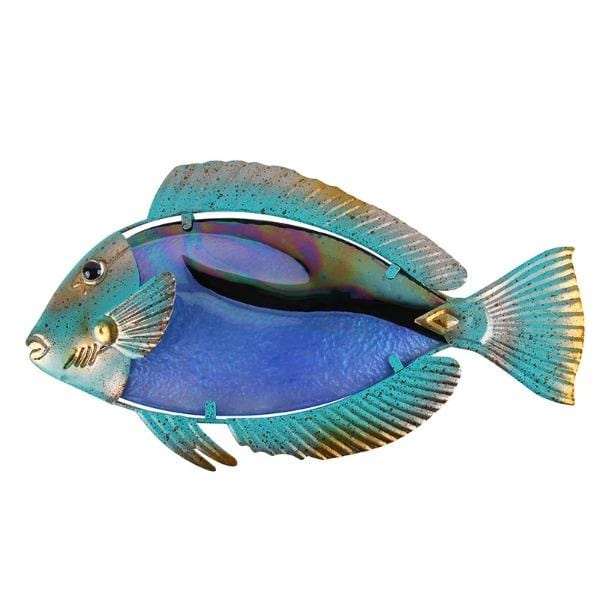 Green and Gold Fish Metal Wall Art