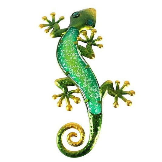 Green Gecko Metal Wall Art