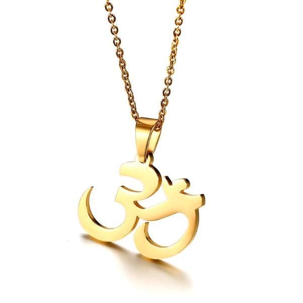 Mens OHM Necklace Gold