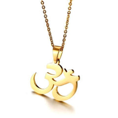 Mens OHM Necklace Gold
