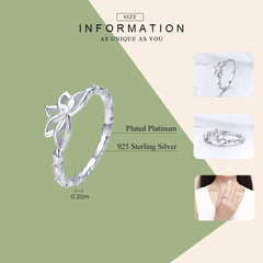 Silver Flower Engagement Ring