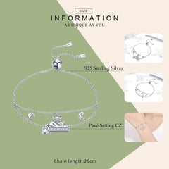 Silver Sleeping Cat Bangle