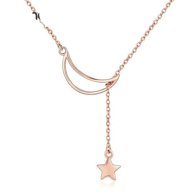 Sterling Silver Moon and Star Pendant