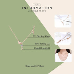 Rose Gold Love Lock Pendant Necklace