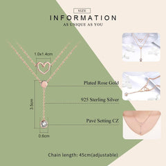 Rose Gold Geometric Heart Necklace