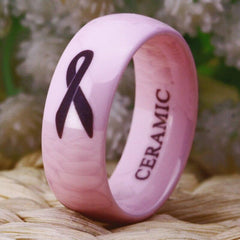 Pink Ceramic Ribbon Ring