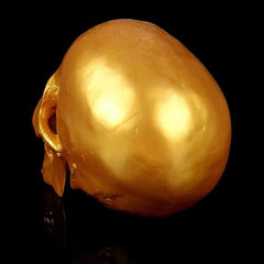 Golden Skull Sculpture