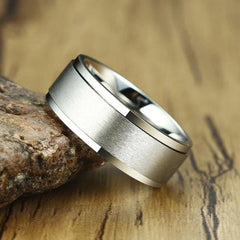 Mens 8mm Silver Spinner Rings