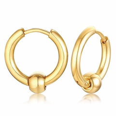 Steel Gold Hoop Earrings