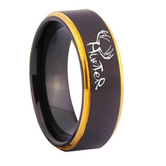 Tungsten Black and Gold Hunter Ring