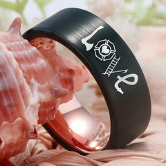 Two Tone Love Tungsten Ring