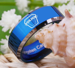 Tungsten Police Ring Blue