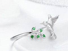 Silver Hummingbird Ring