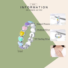 Silver Pastel Heart Ring