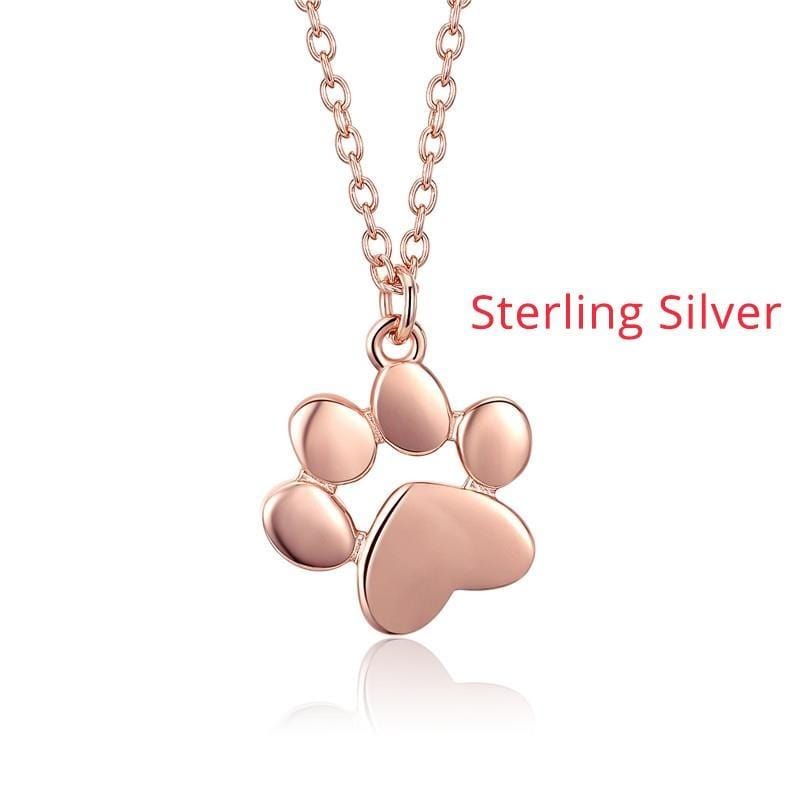 Sterling Silver Paw Print Necklace