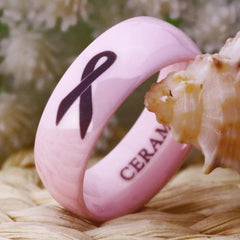 Pink Ceramic Ribbon Ring