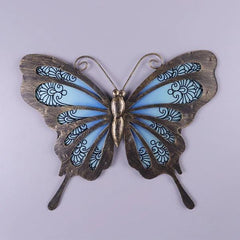 Pink & Blue Vintage Butterfly Metal Wall Art