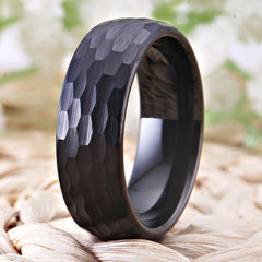 Tungsten Textured Mens Ring