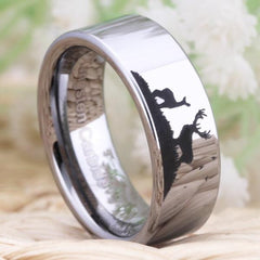 Tungsten Silver Deer Ring