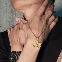 Mens OHM Pendant Necklace