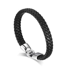 Mens Steel and Leather Bracelets